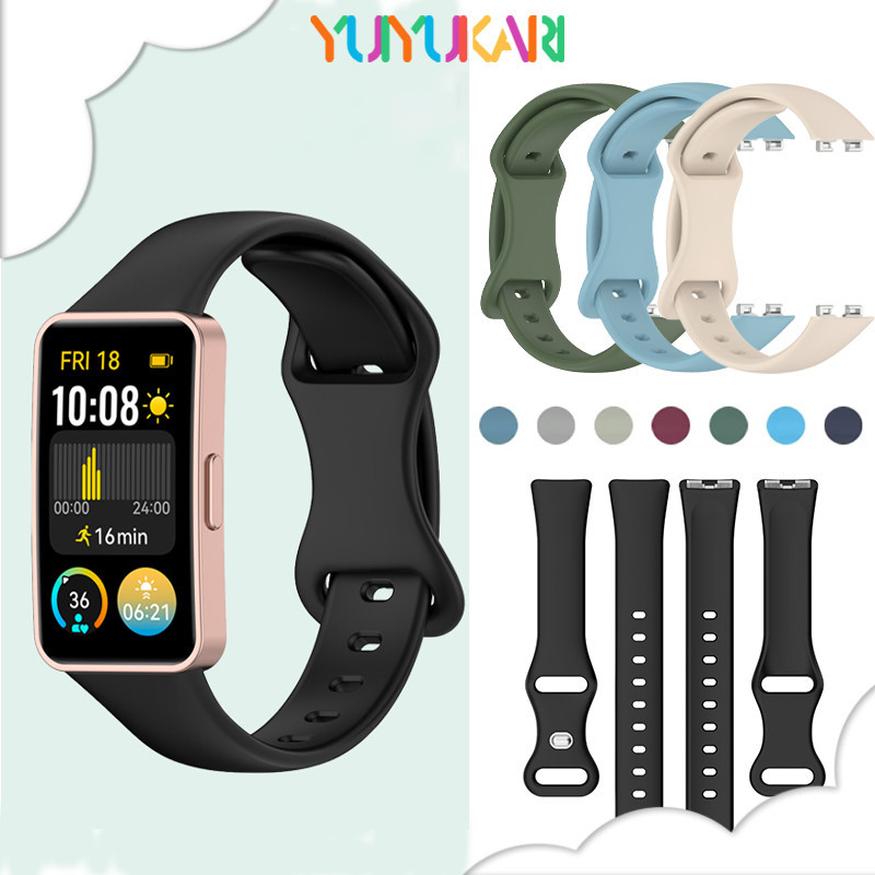 สายยางซิลิโคนนุ่มสำหรับกีฬา for Smartwatch Huawei Band 10 9 8 NFC สายรัด สายรัดข้อมือ อุปกรณ์เสริมสำหรับ