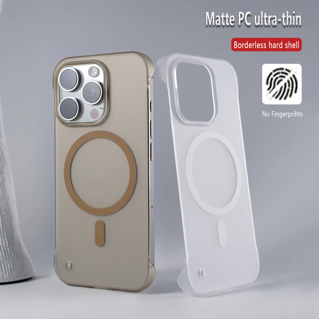 หรูหราบางเฉียบกึ่งโปร่งใสช็อกทนฮาร์ดปกหลังสําหรับ ไอโฟน for iPhone Air 17 Pro Max 16 15 14 Plus 13 12 11 Pro Max มือโปร สูงสุด ไม่มีกรอบ เคลือบแม่เหล็กกรณีโทรศัพท์