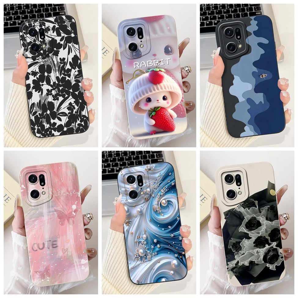 Oppo ค้นหา X5 Pro กรณีหรูหราแฟชั่นดอกไม้ Kawaii สาวน่ารักแมวกันกระแทกเคสโทรศัพท์ Oppo ค้นหา X5 Pro P