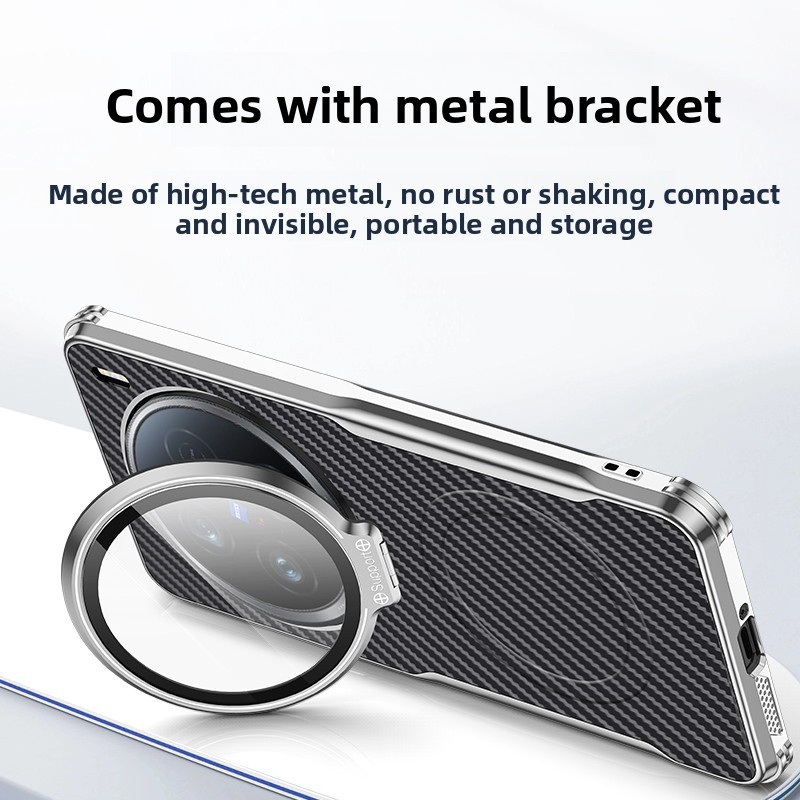 เคสโทรศัพท์สําหรับ VIVO X200s X100s Pro X200 Pro Mini X100 X200 Ultra Carbon เลนส์กระจกป้องกันปลอกแม่เหล็ก Anti Fall Bracket Electroplated กรอบฝาครอบ - รูปที่ 3