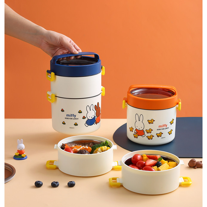 Miffy ปิ่นโตเก็บอุณหภูมิ ปิ่นโต กล่องอาหารกลางวันสแตนเลส304เดี่ยวและสองชั้น เก็บอุณหภูมิ lunch box