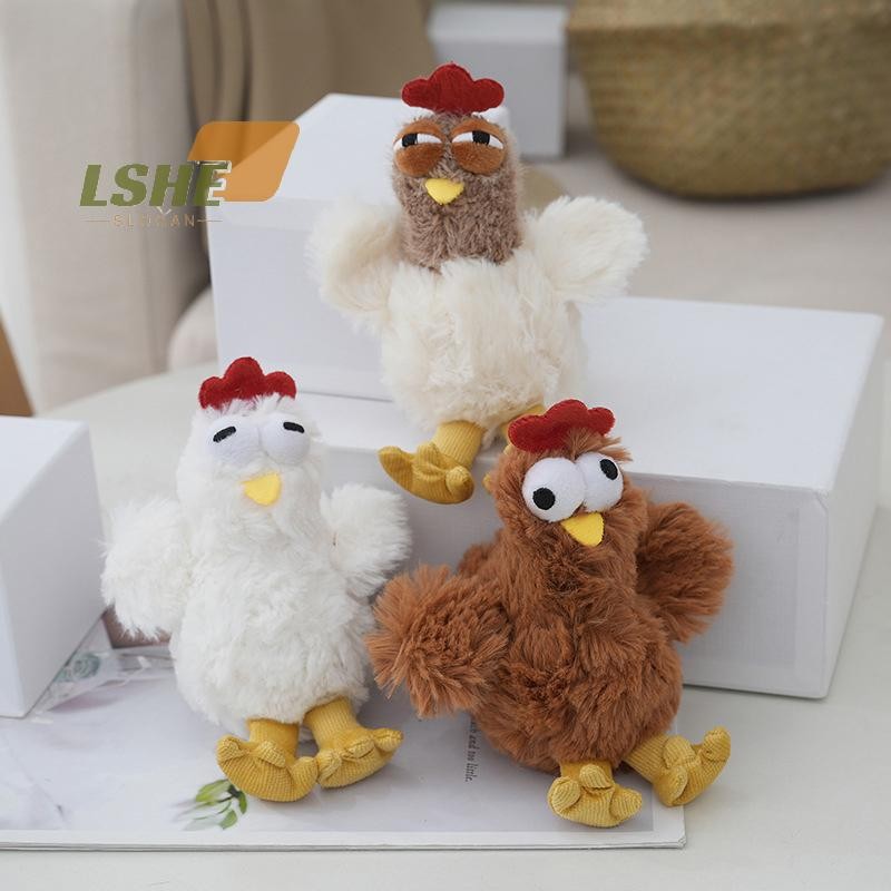 [LSHE] ตลกตุ๊กตาไก่ไข่วาง Hens พวงกุญแจการ์ตูนสัตว์ไก่จี้พวงกุญแจรถเครื่องประดับกระเป๋าสร้างสรรค์ใหม่
