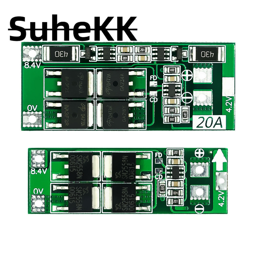 2s 20A 7.4V 8.4V 18650 แบตเตอรี่ลิเธียมป้องกัน/บอร์ด BMS มาตรฐาน