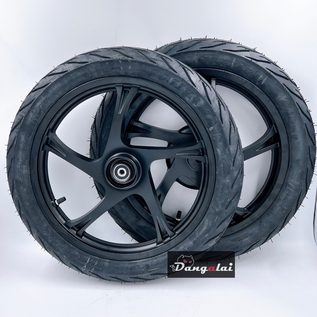 ชุดล้อแม้ก MIO, FINO, NOUVO MX, TTX /Mio125, GT125 / Fino125i +ลูกปืน พร้อมยางนอก+ใน 70/90-14, 80/90-14
