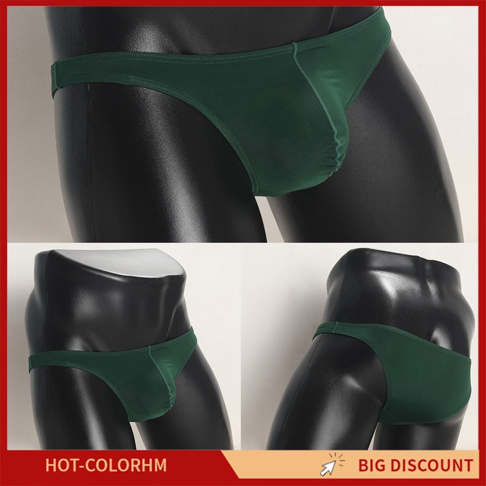 [COLORHM] กางเกงชั้นในผ้าไหมน้ําแข็งสําหรับผู้ชายกระเป๋าซีทรูแนวราบชุดชั้นในกางเกงระบายอากาศ