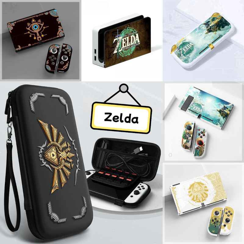 Nintendo Switch เคสป้องกันอุปกรณ์เสริม Zelda Theme Series กระเป๋าเก็บ OLED ซิลิโคน Soft Case เหมาะสําหรับ V1V2/OLED/Lite