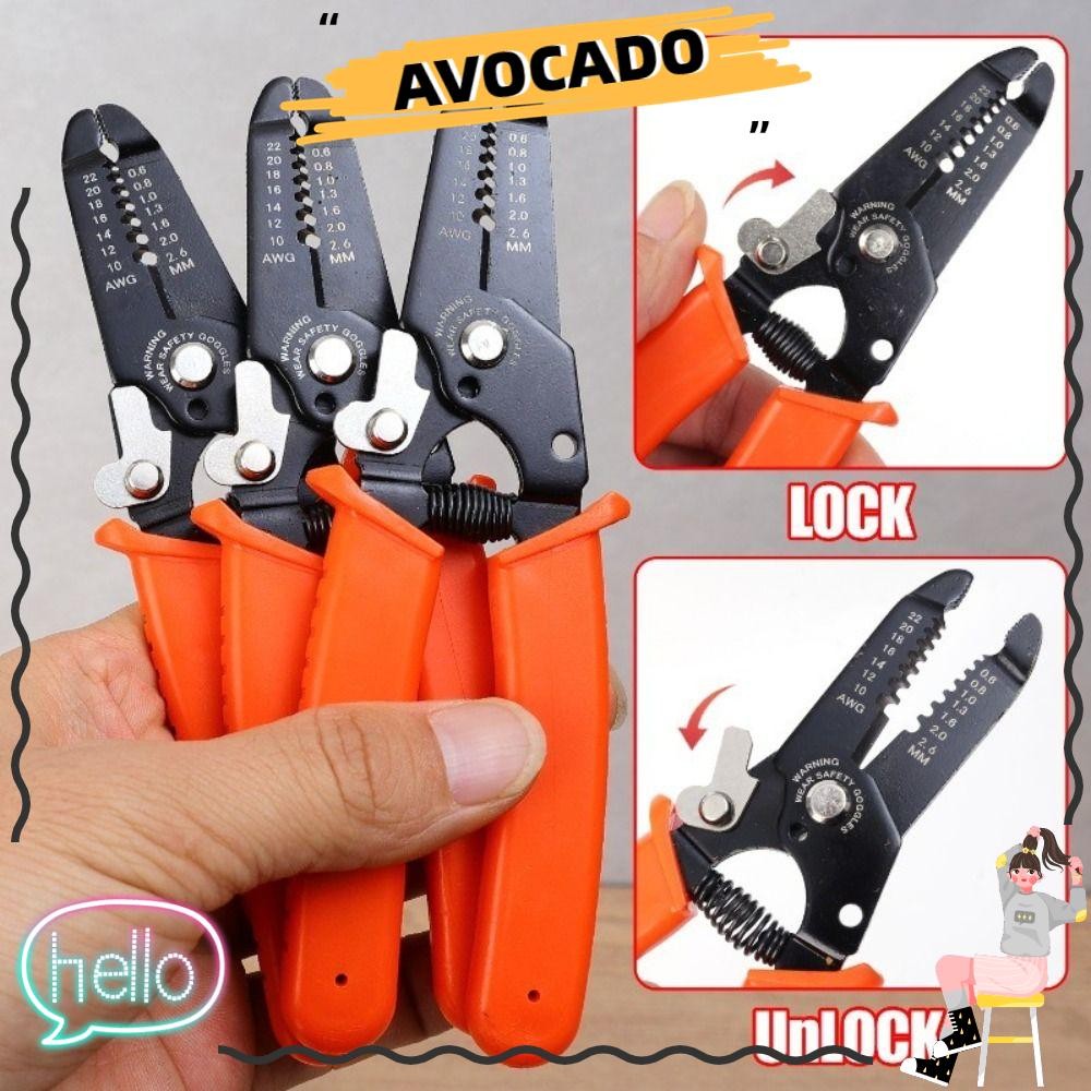 หมุดยึดสายเคเบิล AVOCAR, คีมปอกสายไฟประหยัดแรงงานเหล็กแมงกานีส, คีมจีบด้ามจับกันลื่นใช้งานง่ายช่างไฟฟ้า