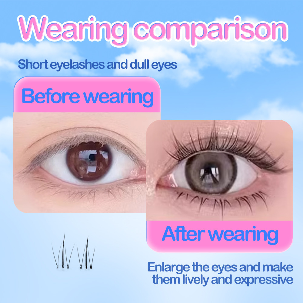 ขนตาปลอมแบบมีกาวในตัว เหมาะสำหรับผู้เริ่มต้น ติดง่ายติดเร็ว พร้อมส่งทันทีขนตาสวยสไตล์เกาหลีสไตล์หวาน - รูปที่ 4