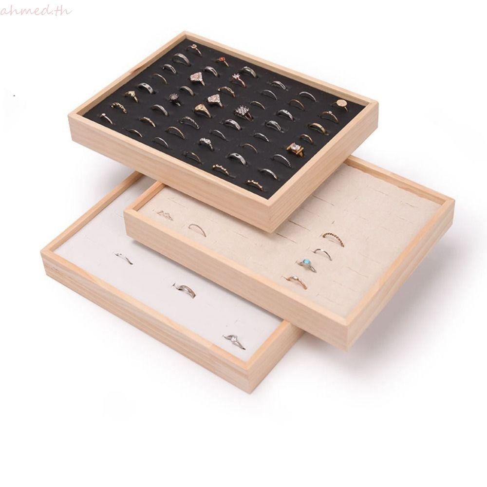 Ahmed ไม้แหวนถาด, 48 กริดกํามะหยี่ต่างหูถาด,อเนกประสงค์ประณีต Jewlery Organizer หู Studs กรณีแหวนต่างหูผู้ถือ Store