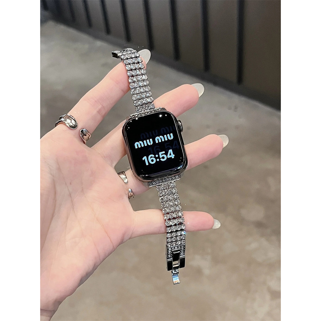 หรูหรา Insfor Watchs10 Starry Rhinestone Strap Iwatch98 Watch 765432 โลหะสําหรับนาฬิกา ชุด พิเศษ 8 7 6 กับ 5 4 3 2 1 ขนาด 49 มม. 41 มม. 45 มม. 44 มม. 42 มม. 40 มม. 38 มม.