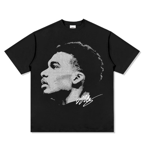 【ใหม่】Victor Wembanyama SIGNATURE/Men T-shirts เสื้อแขนสั้น NBA รุ่นใหม่พิมพ์ลายดอกไม้ผลิตจากผ้าคอตต
