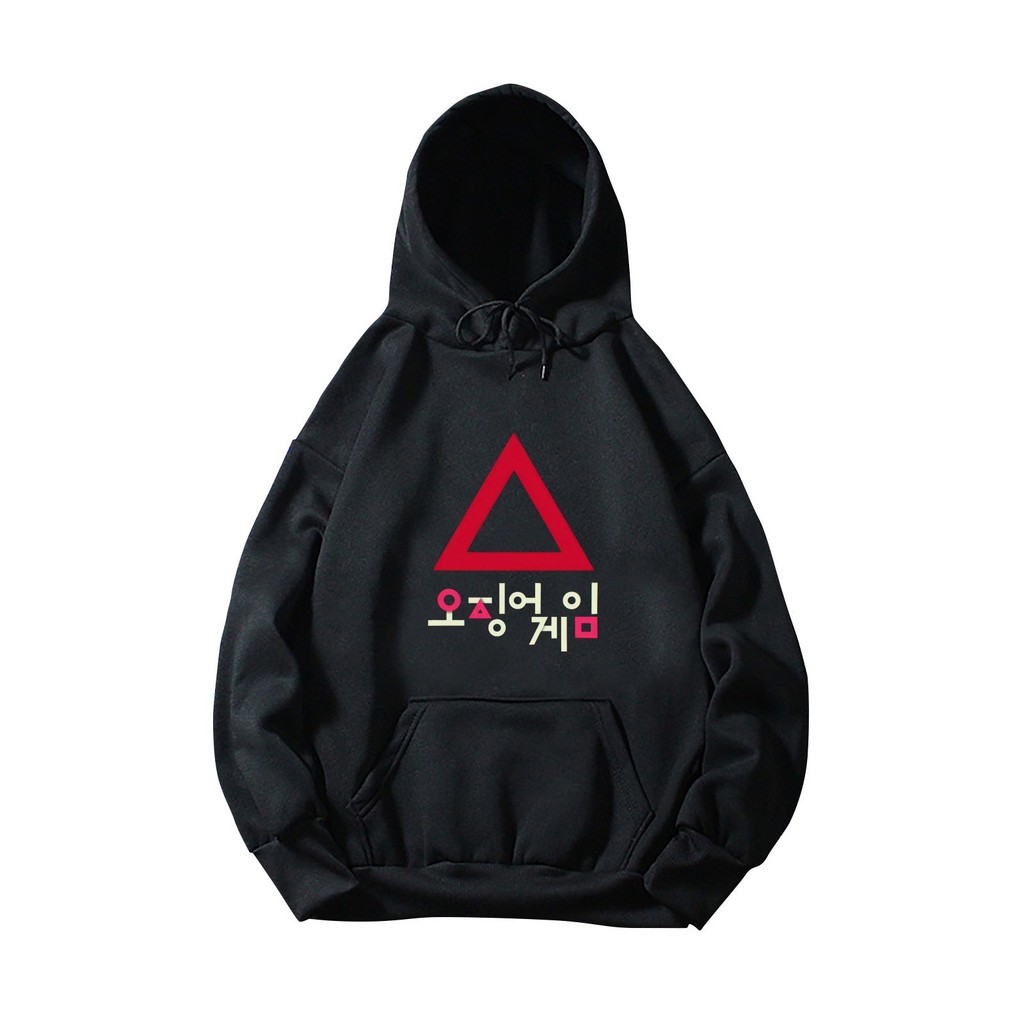 NEW!!! เสื้อฮู้ด Squid Games 2 Hoodies สีดำ สีแดง สีเทา 3 สี ผ้าฝ้าย Hoodie หลายสีให้เลือก Squid Gam