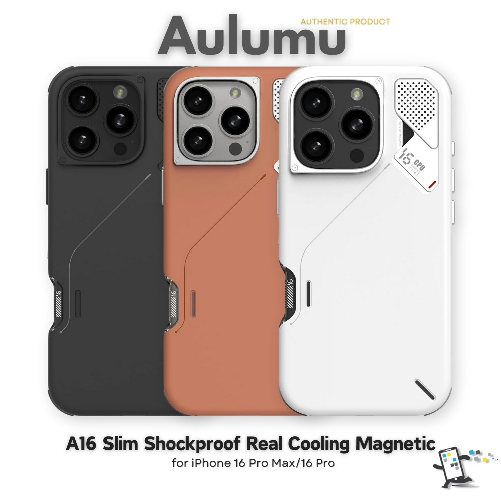 Aulumu A16 Slim Shockproof Real Cooling Magnetic เคสสำหรับ iPhone 16 Pro Max และ iPhone 16 Pro