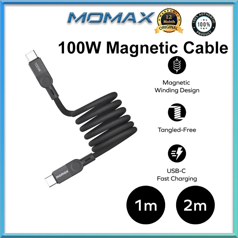 Momax 100W Mag.Link สายแม่เหล็ก USB-C to USB-C สายชาร์จเร็ว