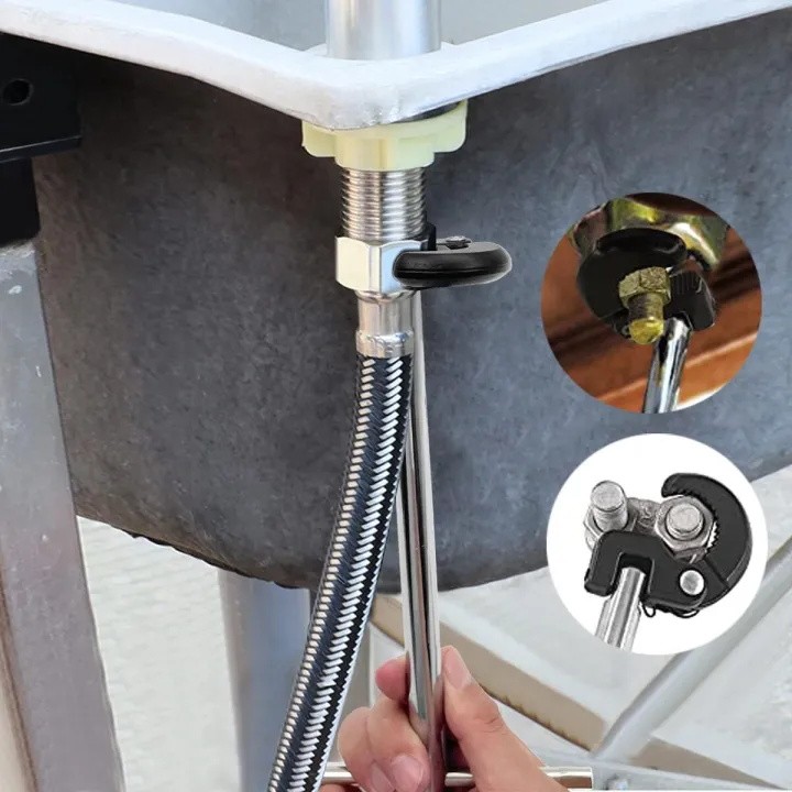ประแจขันน๊อต ใต้อ่างล้างหน้า ขนาด 11 นิ้ว รุ่น 87-448 ( Basin Wrench ) ประแจขันก๊อกอ่างล้างหน้า