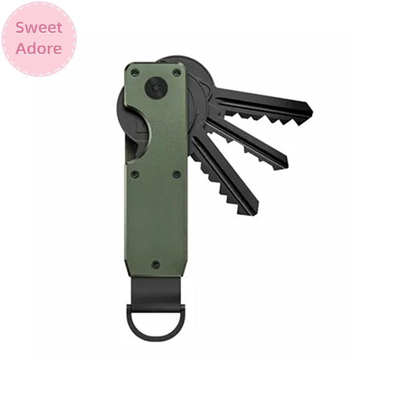Sweetadore New Key Organizer - กระเป๋ากุญแจโลหะขนาดกะทัดรัด Minimalist นวัตกรรมคีย์ Fob สมาร์ทคีย์ Fob ถือ 2-6 คีย์ TH