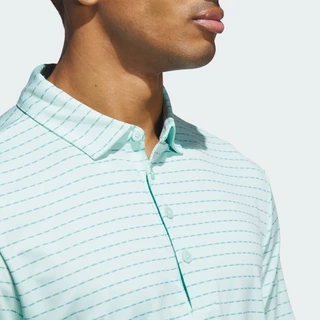 adidas กอล์ฟ เสื้อโปโล Ultimate365 Dash Stripe ผู้ชาย สีเทอร์คอยส์ JL5313