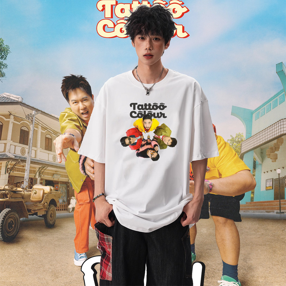 TATTOO COLOUR เสื้อยืดแขนสั้น สำหรับRock Band ผ้าฝ้ายแท้ 100% Unisex Fit #02