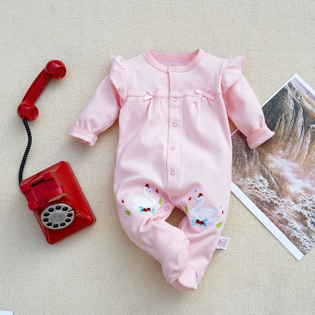 ชุดนอนเด็กเล็ก แขนยาว ขายาวคลุมเท้า ผ้าcotton 100% พร้อมส่งจากไทย