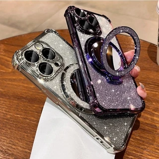 เคส VIVO X300 FE 5G ใหม่Gradient Glitterปลอกพร้อมกระจกแต่งหน้าที่วางขาตั้งแม่เหล็กVIVO X300FEป้องกันเลนส์พร้อมวงเล็บเชือกเส้นเล็กฝาครอบโทรศัพท์กันกระแทก