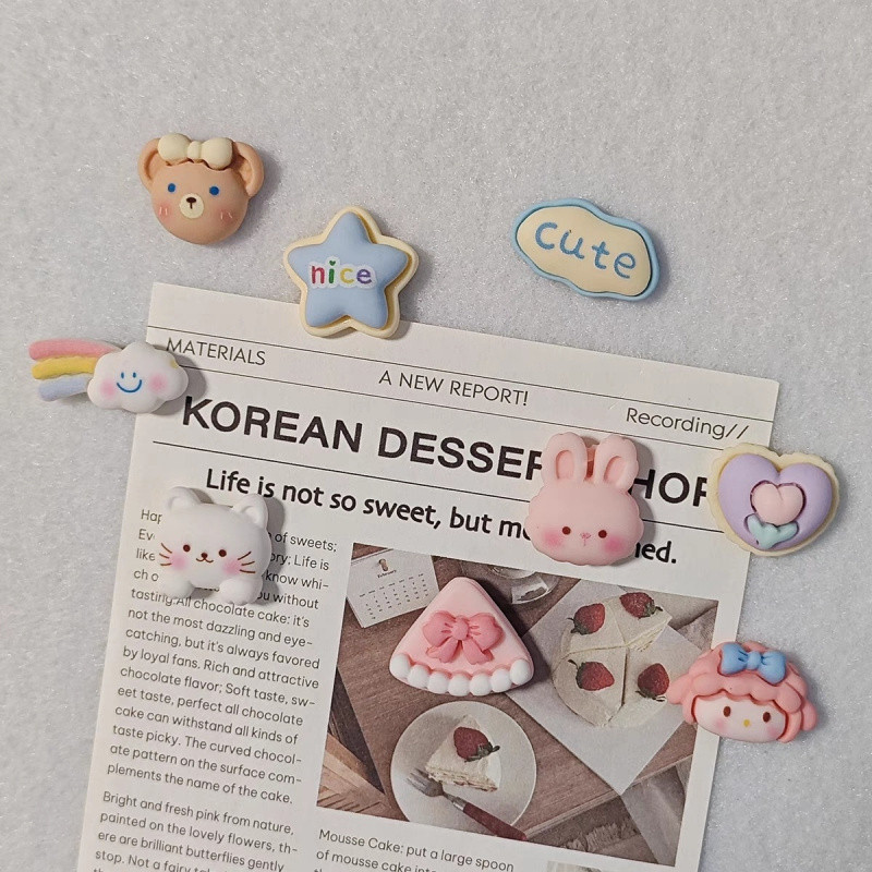 [Rainbow Bear Pushpin] สร้างสรรค์การ์ตูนสัตว์กดเล็บอนุบาลภาพตกแต่งผนัง Cork Felt Board เฉพาะน่ารักตกแต่งห้องเด็กสี DIY วัสดุทํามือ