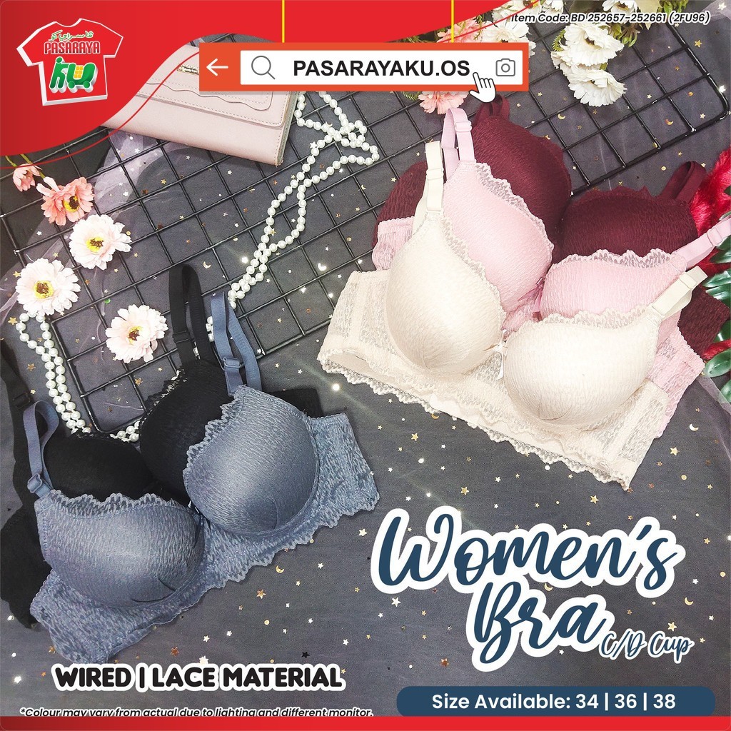 เสื้อชั้นในสตรีลูกไม้แบบมีสาย B/C Cup Full Support & สบาย Size 34 36 38