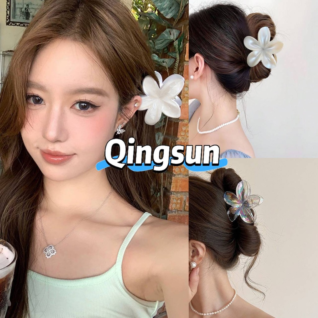 🌻Qingsun🌻 พร้อมส่ง กิ๊ปหนีบผม ลายดอกไม้คล้ายคริสตัล มีสามสี สไตลโคเรียสุดๆ ใส่สบาย "VO-30"