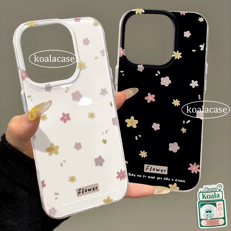 เคสไอโฟน 13 การ์ตูนเคสโทรศัพท์ลายดอกไม้ สำหรับ iPhone 11 15 16 13 14 12 Pro Max XR XS X Max 7 15 8 16 Plus IMD