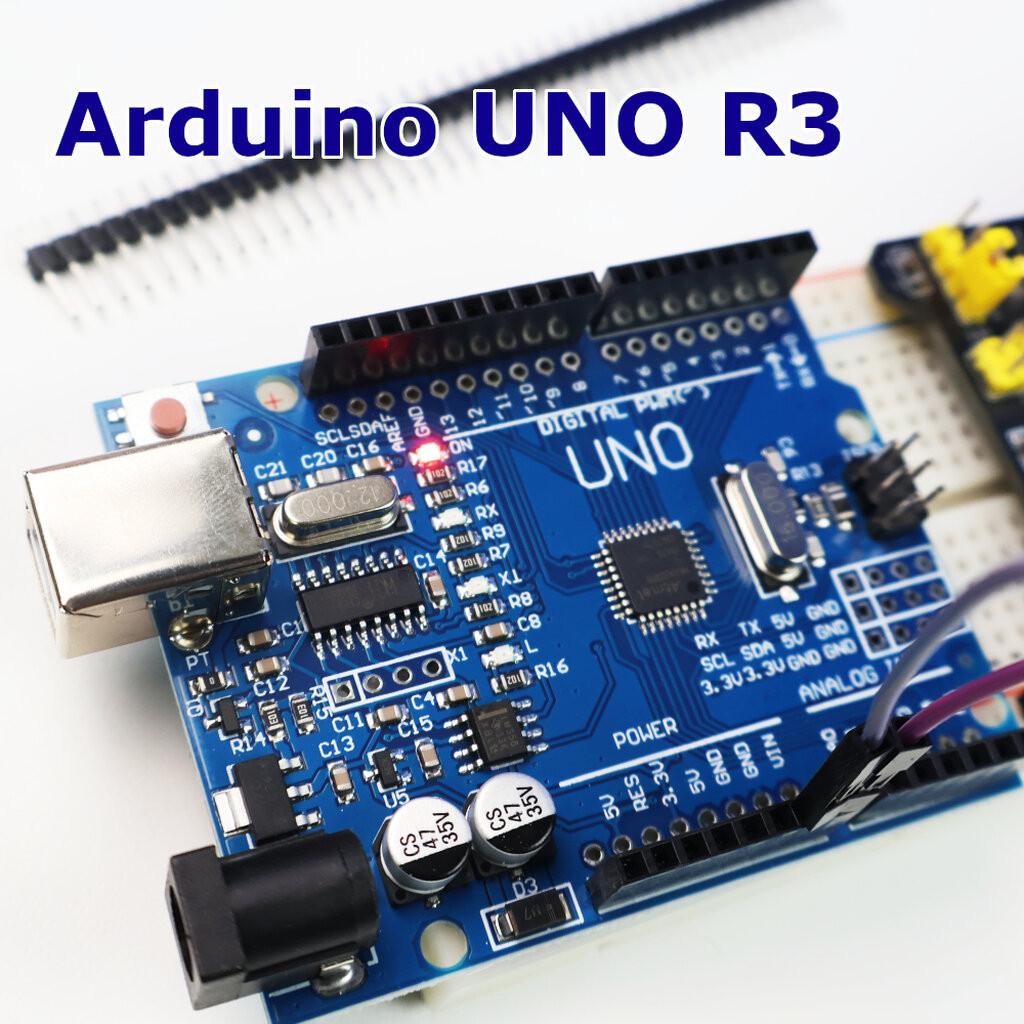 บอร์ด Arduino UNO R3 (SMD) ATmega328P พร้อมสาย USB - สำหรับนักพัฒนาและโปรเจกต์ DIY