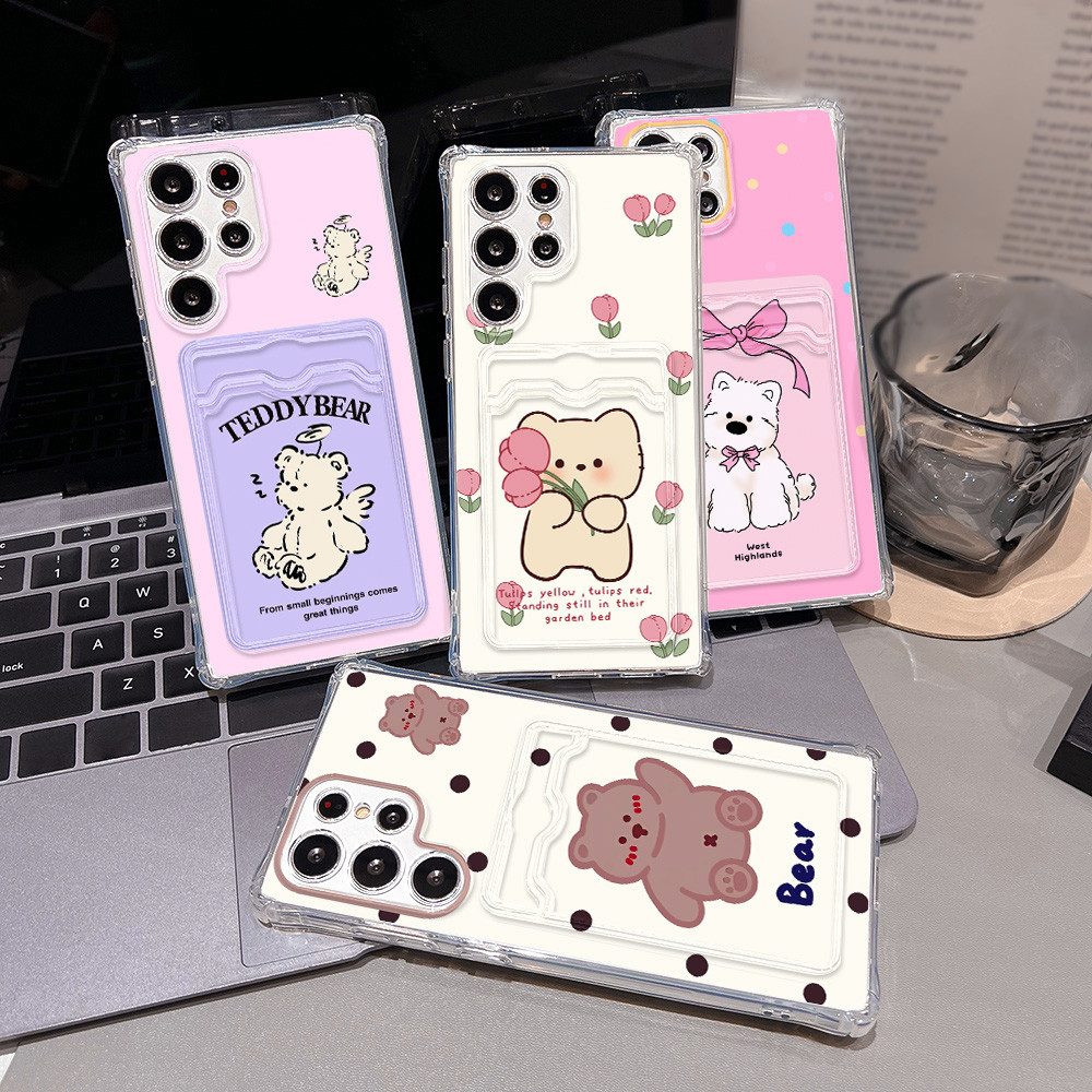TPU ที่ใส่บัตรเคส For Samsung A17 A07 A55 A56 5G A26 A36 A16 A35 A05S A06 A54 A22 A25 A34 A53 A15 A73 A71 S24 Ultra FE