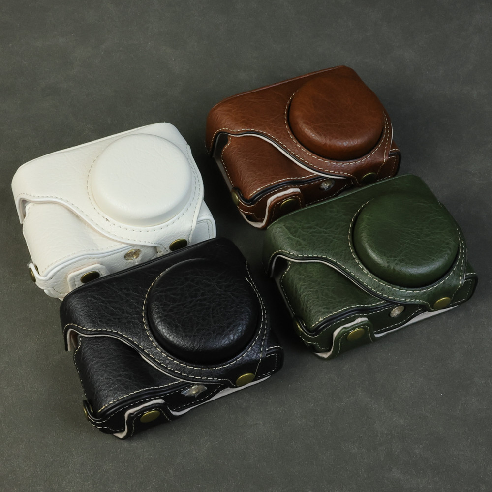 เคสหนังหนังสังเคราะห์ PU ครึ่งเคสฐานเคสป้องกันกระเป๋ากล้องเหมาะสําหรับ Panasonic LUMIX Panasonic-ZS9