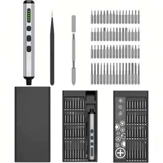 【COD】68 in 1 ไขควงไฟฟ้าชุด, 5 การตั้งค่าแรงบิด Precision Power เครื่องมือสกรูแม่เหล็ก Bits