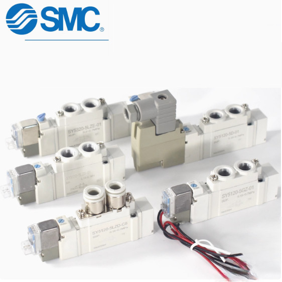 SMC Solenoid วาล์ว SY5120/SY5220/SY5320/SY5420/SY55L-5LE-5LZD-5LZE-5MD-5ME-5MZ-5MZD-C4-C6-C8