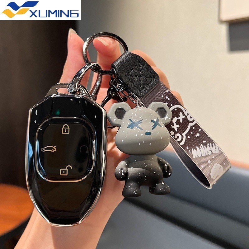 ฝาครอบกุญแจรถ Fob Shell หมีพวงกุญแจสําหรับ GAC Trumpchi 2021 Empow J11 J12 J13 J14 J15 J16 GS8 2023 