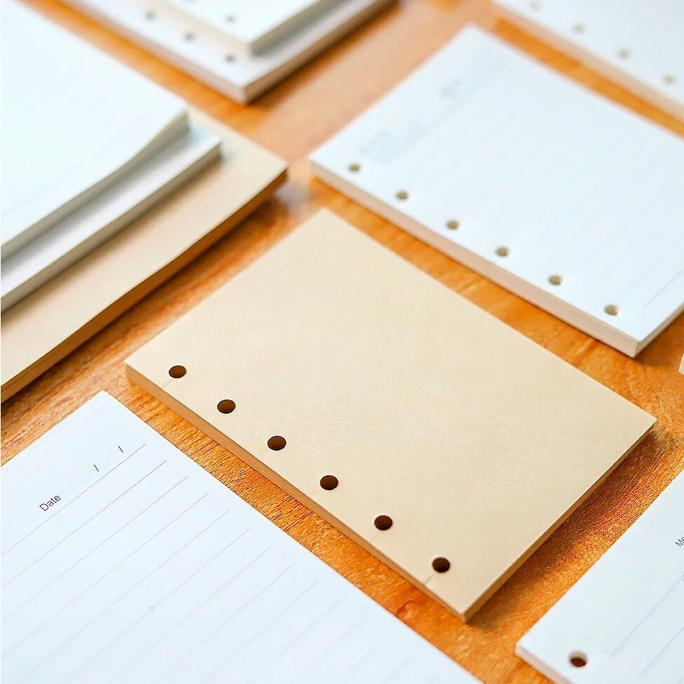 [A5] สมุดโน๊ต 6 รู ขนาด A5 14.5x20.5 ซม. กระดาษครีม Ford 100gsm/ คราฟท์ญี่ปุ่น 80gsm