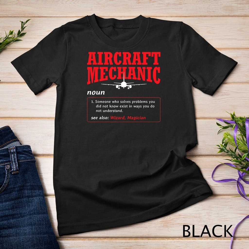 Aircraft Mechanic Definition Airplane Aircraft Mechanic เสื้อยืด Unisex เสื้อยืด