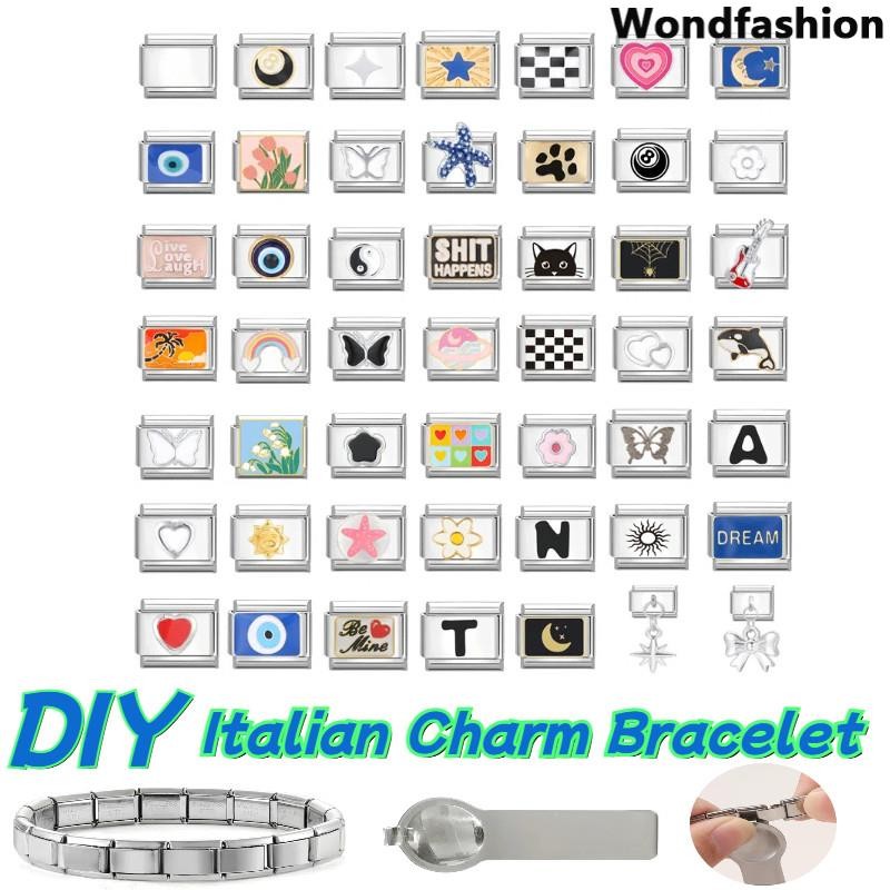 ดาว Ocean Italian Charm สร้อยข้อมือ Fit 9 มม.สร้อยข้อมือสแตนเลส DIY เครื่องประดับทําอุปกรณ์เสริม Retro บุคลิกภาพโมดูลสร้อยข้อมืออุปกรณ์เสริม