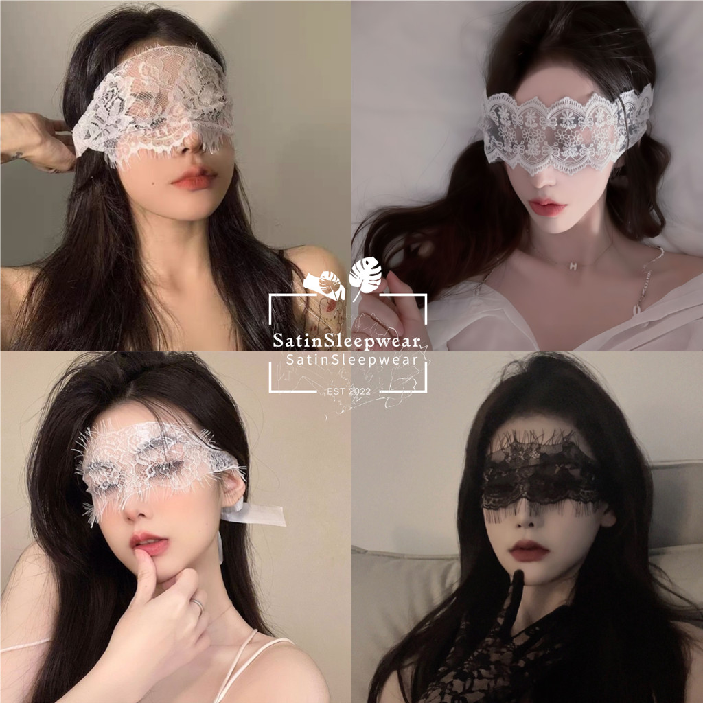 SatinSleepwear💥💥หน้ากากปิดตาลูกไม้เซ็กซี่ หน้ากากตาข่าย🤍🖤 บางและเบา ราคาถูก หลากหลายสไตล์.