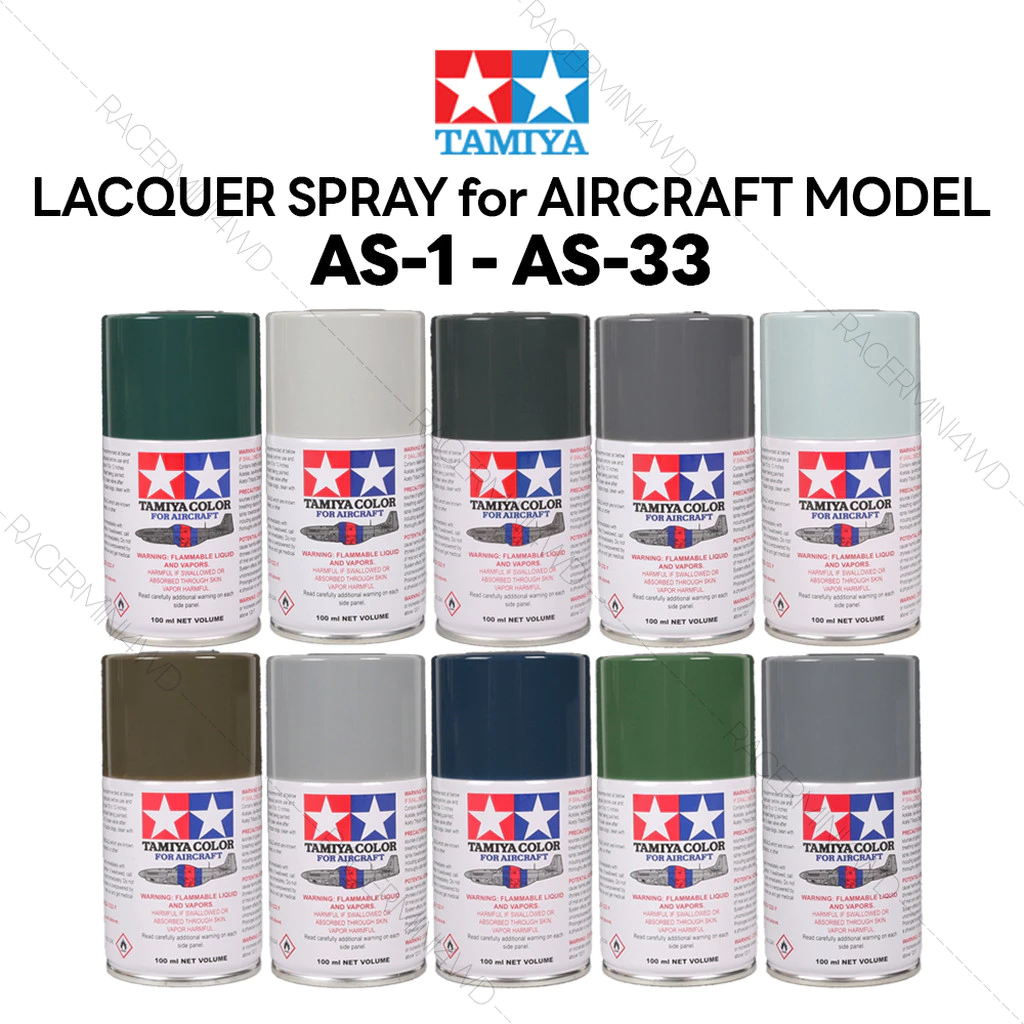 TAMIYA Lacquer Spray for Aircraft (AS-1 - AS-33) สีแลคเกอร์พ่นโมเดลเครื่องบิน 86501 86502 86503 86504 86505 86506 86507