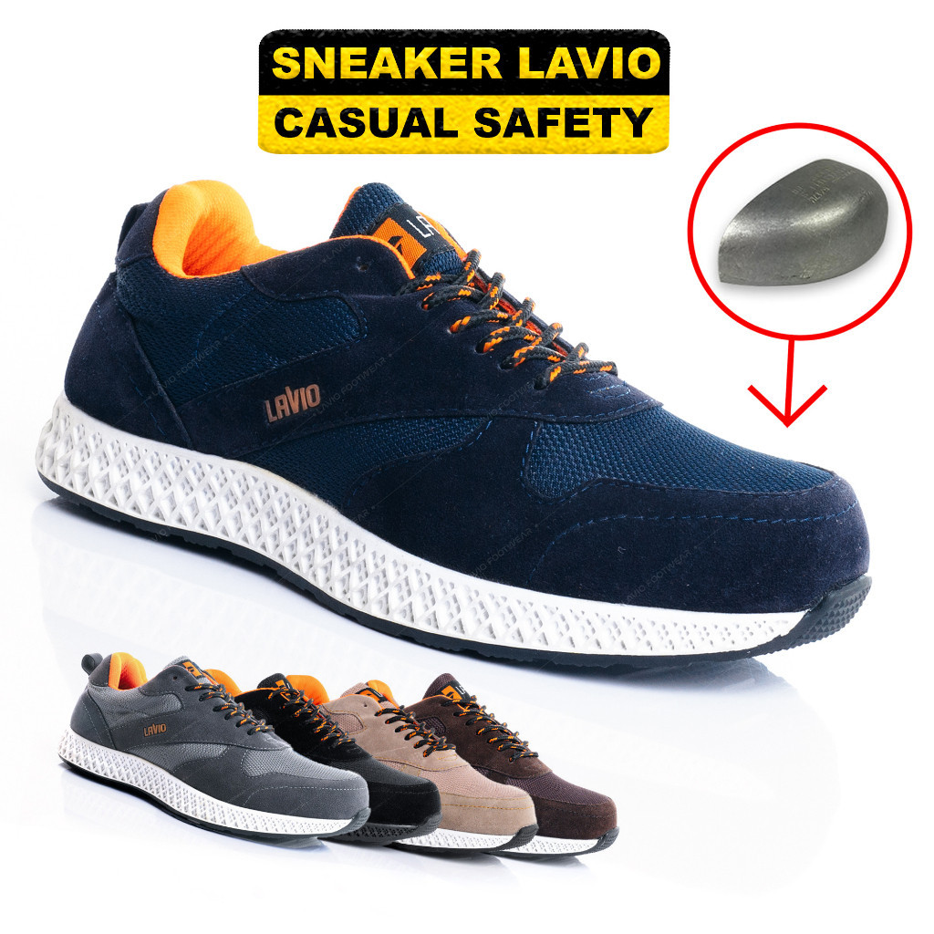 Lavio Alden Original Branded รองเท้าผ้าใบผู้ชาย Suede Sepi Safety Steel Toe