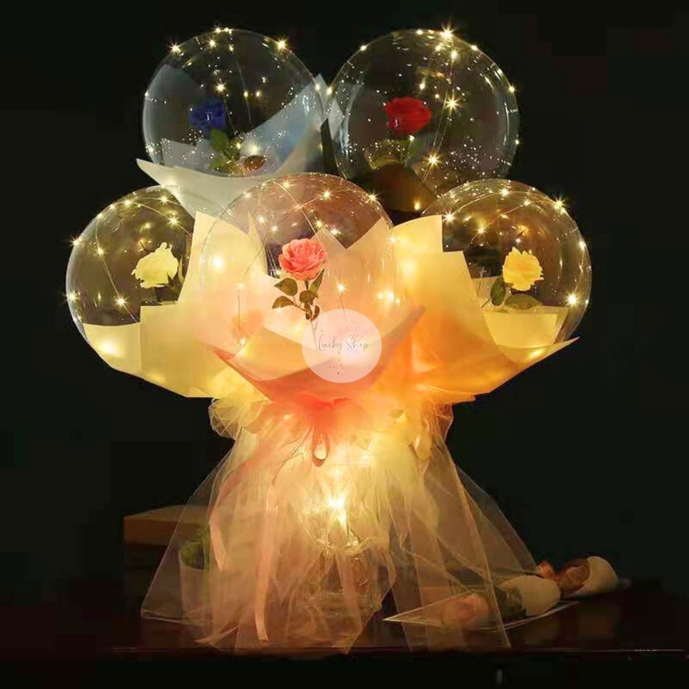 ลูกโป่งดอกไม้ DIY ช่อกุหลาบไฟ LED พร้อมถ่าน สำหรับตกแต่งปาร์ตี้ ของขวัญวันวาเลนไทน์ พร้อมส่งในไทย!!!