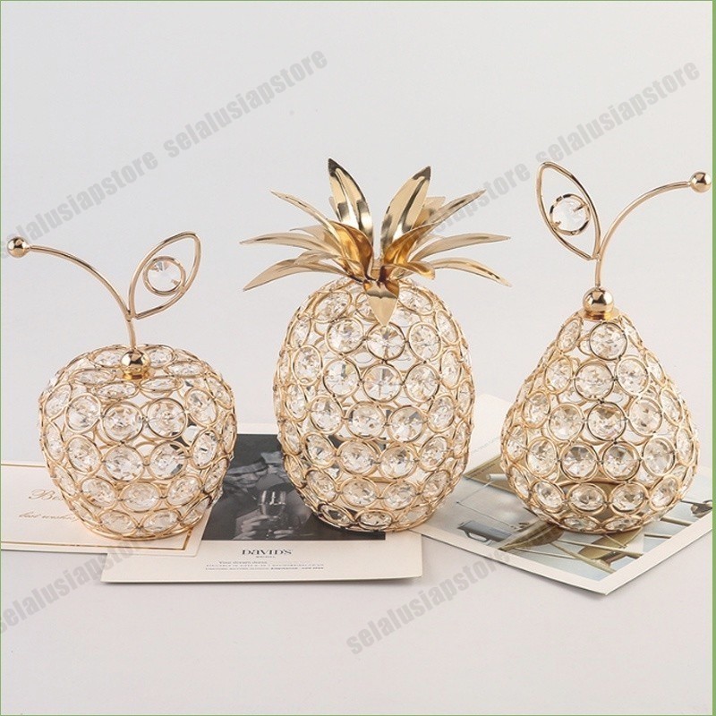 ID 3 ชิ้น/เซ็ต (ANAAS, PIR, APPLE) RHAAST CRYSTAL PIR / PINEAPPLE / APPLE / ORAMENTAL CRYSTAL GLASS