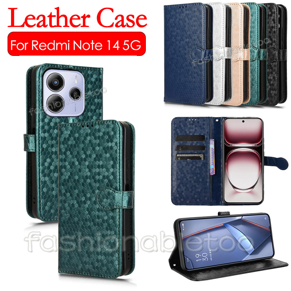 Flip หนังสําหรับ Redmi หมายเหตุ 14 pro plus 14pro + 14proplus 1 4 Note14 pro Note14pro + Note14proplus 4G 5G Magnetic Bracket ปลอกกันกระแทกปกหลัง