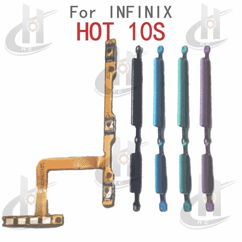 สําหรับ Infinix Hot 10S X689 ปุ่มปรับระดับเสียงไฟปุ่มปุ่ม Flex Cable Keys ปุ่มปิดระดับเสียงขึ้นลงด้านข้างอะไหล่ทดแทน