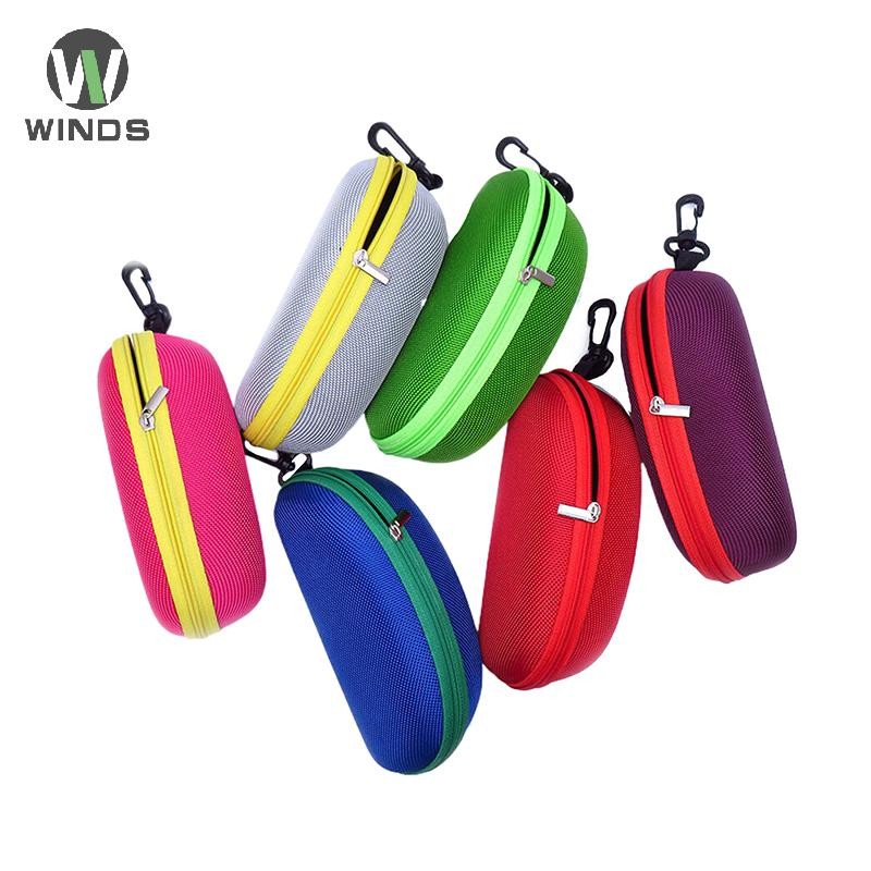 Ods พกพา EVA Hard Case ซิป Protector กล่องแว่นตา Carabiner Hook สีสันสดใส อุปกรณ์เสริม