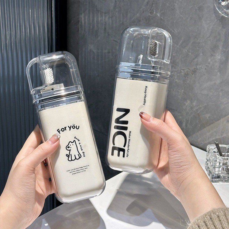 พร้อมส่ง กล่องเก็บแปรงสีฟัน 3in1 ถ้วยแปรงสีฟันแบบพกพา สามารถแยกได้ สะดวกสำหรับพกพาเดินทางท่องเที่ยว