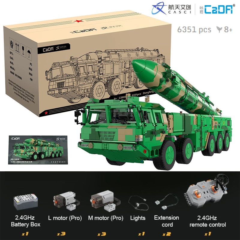 CaDA DF-21D Anti-Ship Ballistic ขีปนาวุธ C56031 (6351 ชิ้น) CASCl Mobile Launcher รีโมทคอนโทรล Budge