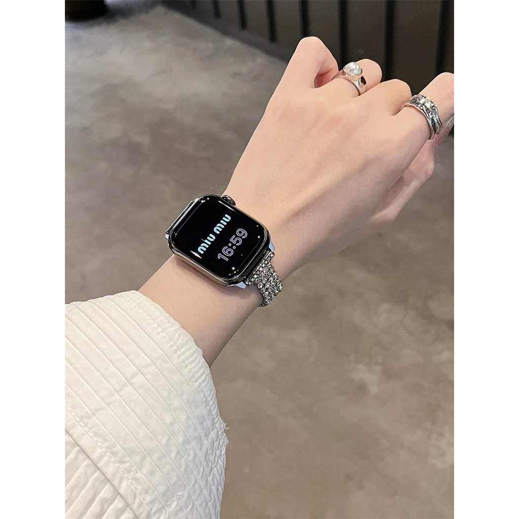 หรูหรา Insfor Watchs10 Starry Rhinestone Strap Iwatch98 Watch 765432 โลหะสําหรับนาฬิกา ชุด พิเศษ 8 7 6 กับ 5 4 3 2 1 ขนาด 49 มม. 41 มม. 45 มม. 44 มม. 42 มม. 40 มม. 38 มม.