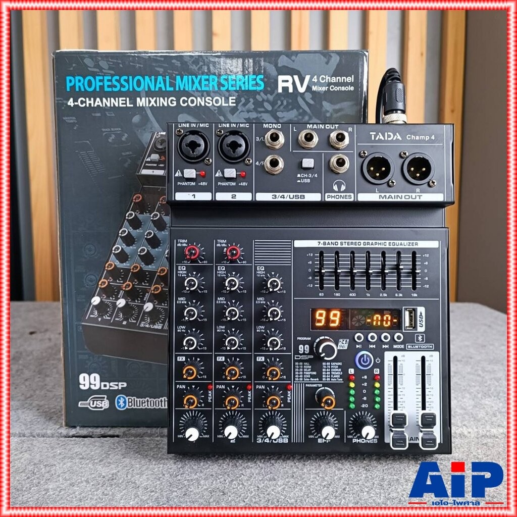 TADA CHAMP-4 MIXER มิกเซอร์อนาล็อก 4 แชนแนล บลูทูธ Bluetooth mixer เอฟเฟคแท้ ธาดา TA DA CHAMP 4 CHAMP4 เอไอ-ไพศาล