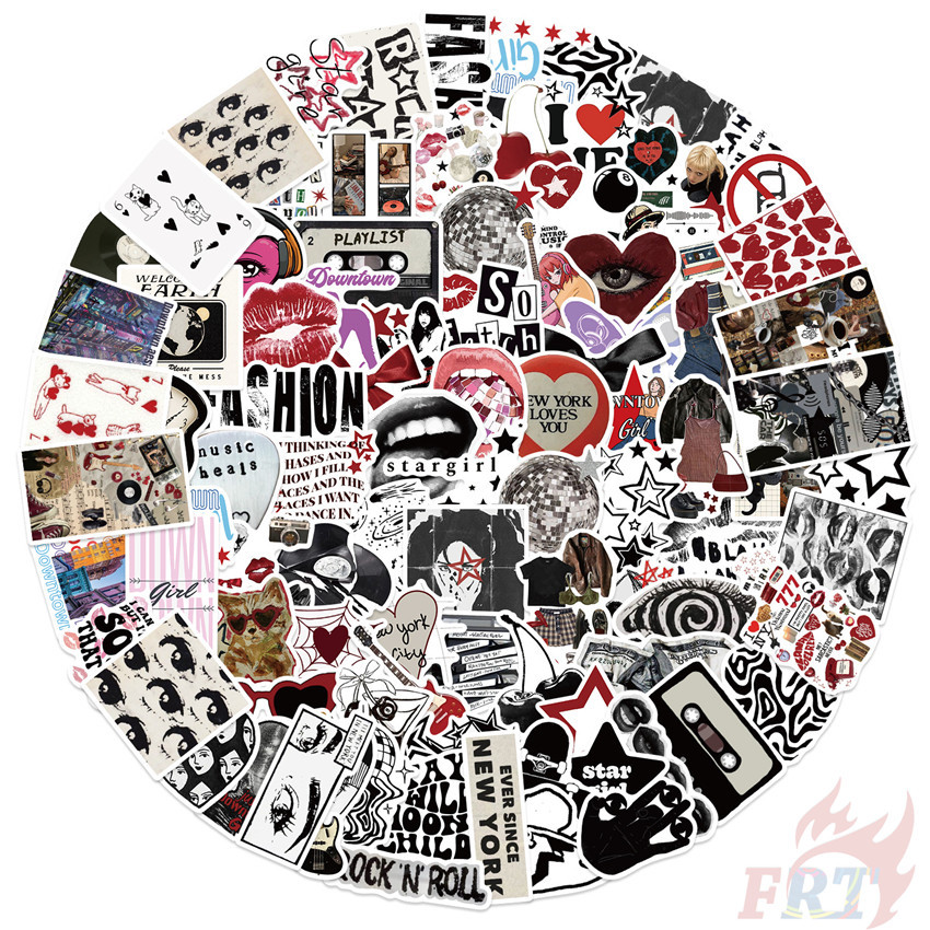100ชิ้น/เซ็ต ❉ Downtown Y2K Girls Art Series A สติ๊กเกอร์ ❉ แฟชั่น DIY สติ๊กเกอร์กันน้ํา Doodle สติ๊